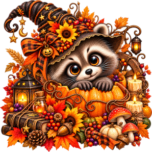 cute baby raccoon auntumn halloween design free transparent png