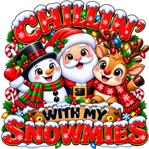 funny christmas design with text saying chilling with my homies free png transparent image