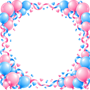 pink and blue balloons fram border free png