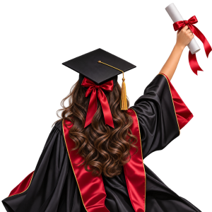 woman holding scroll celebrating 2027 graduation transparent image