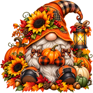 free autumn fall gnome transparent image