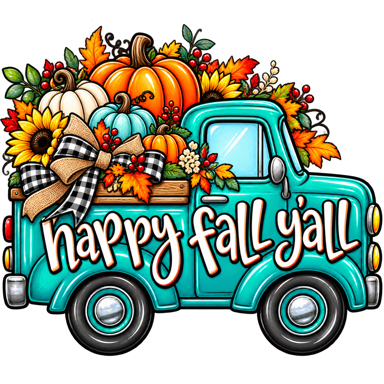 free autumn fall truck with pumpkins