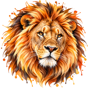 Free Male Lion Watercolour png file