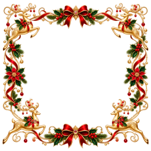 christmas reindeer frame border png transparent image