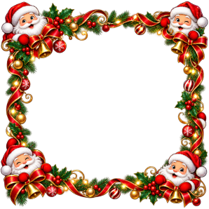 christmas border santa frame free png transparent image