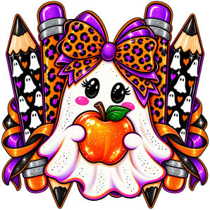 halloween teacher ghost apple pencil free png transparent image