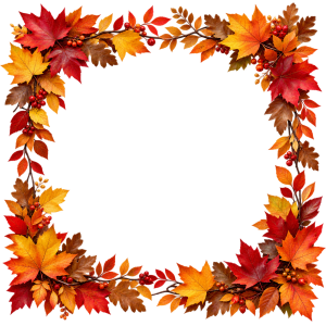 free sqaure autumb leafer border frame free png