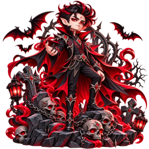 vampire in cemetery surrounded by bats, graves, bats and a haunted house free transparent png