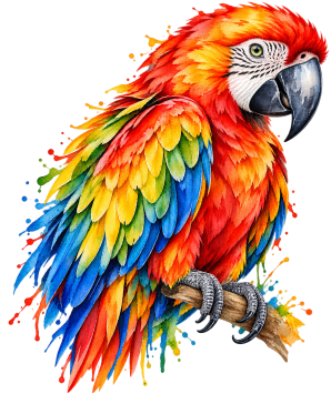watercolour parrrot free png design